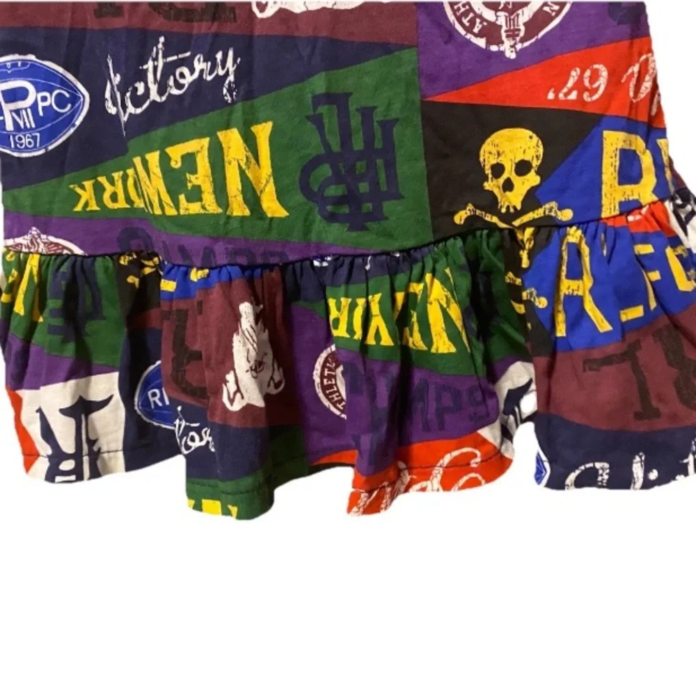 Polo Ralph Lauren Girls Size 3T Varsity Flag Football Skull Dress Brand New